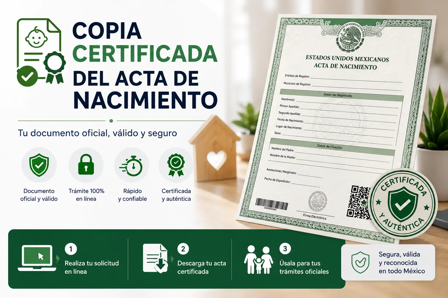 copia certificada del acta de nacimiento